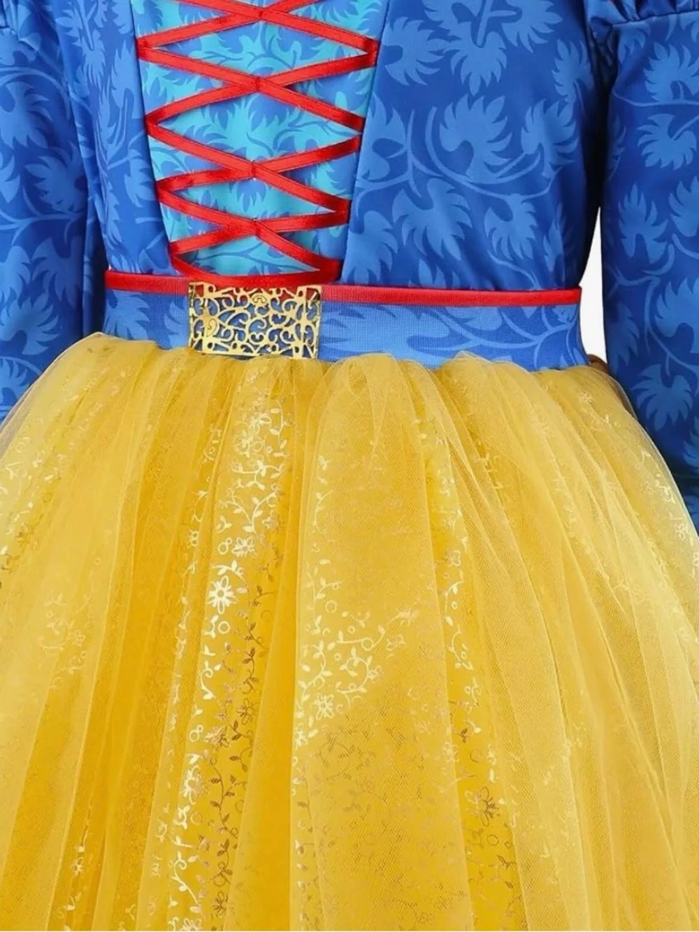 Princess Ball Gown Kids Costume - Blue and Yellow